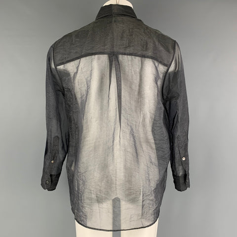OUR LEGACY Size S Grey Sheer Polyamide Blend Oversized Long Sleeve Shirt