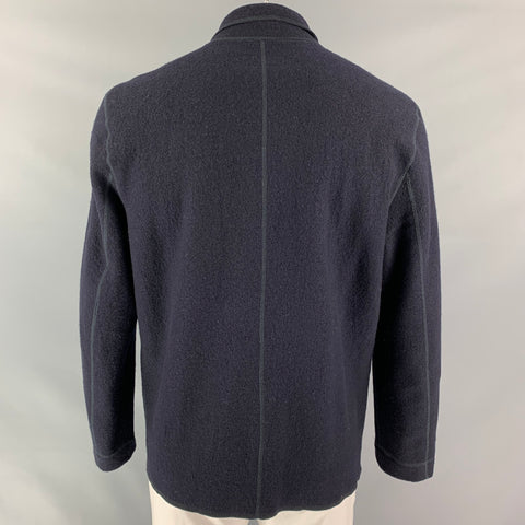 BUCK MASON Size L Navy Merino Wool Solid Jacket