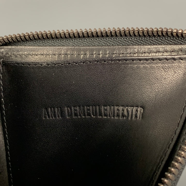 ANN DEMEULEMEESTER Black Embossed Leather Wallet