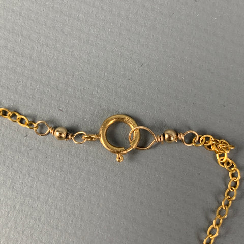 VINTAGE Light Blue18K Gold Necklace