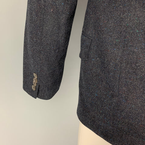 PAUL SMITH The Abbey Size 40 Regular Navy Heather Wool Cashmere Sport Coat