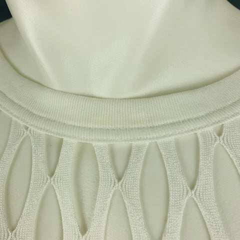 DRIES VAN NOTEN Size M White Mesh Polyester Crew Neck Pullover