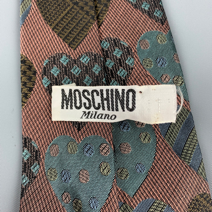 Corbata de seda con corazón de bronce MOSCHINO