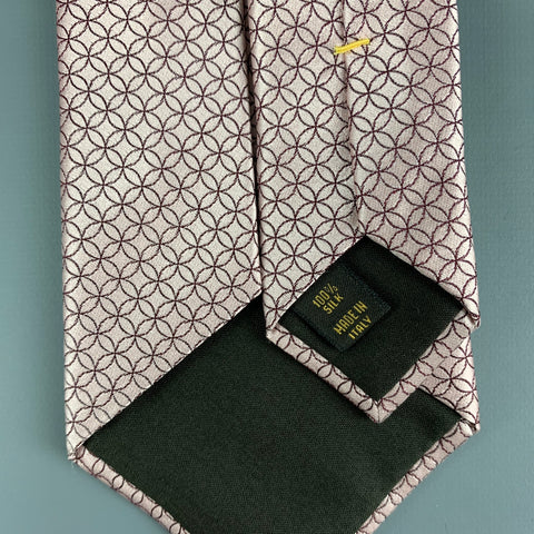 LOUIS VUITTON Cravate en soie jacquard marron rose