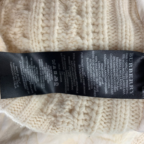 BURBERRY PRORSUM Automne Hiver 2011 Taille XL Crème Câble Tricot Laine / Cachemire Pull Col V