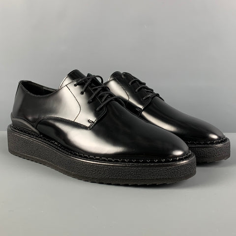 JOHN ELLIOTT Size 10 Black Leather Creeper Lace Up Shoes