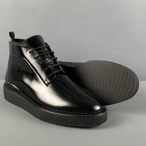 JOHN ELLIOTT Size 10 Black Leather Creeper Boots