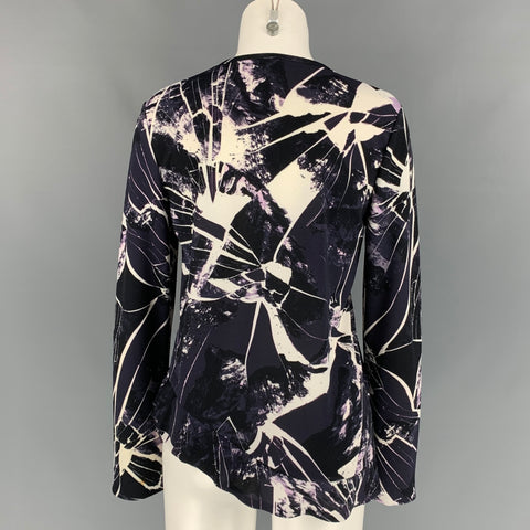 KENZO Size S Purple & Black Polyester Marbled Pullover