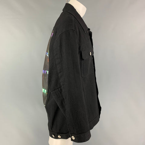 MAISON MARGIELA Size XS Black Multi-Color Abstract Cotton Oversized Jacket