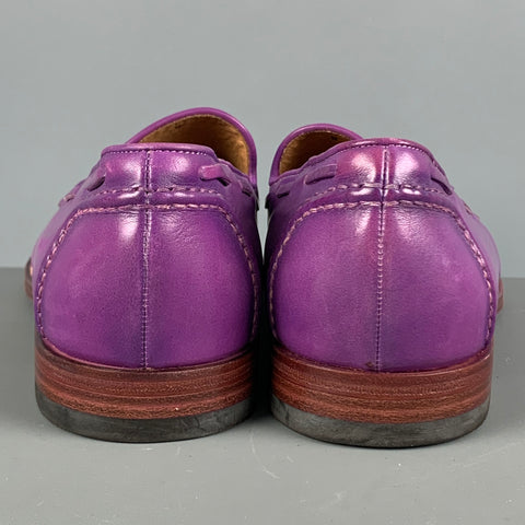 PAUL SMITH Size 9 Purple Antique Leather Tassels Loafers