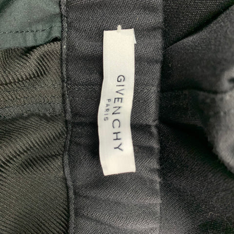 GIVENCHY Size 32 Black Polyester / Wool Elastic Waistband Casual Pants