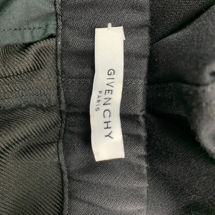 GIVENCHY Size 32 Black Polyester / Wool Elastic Waistband Casual Pants