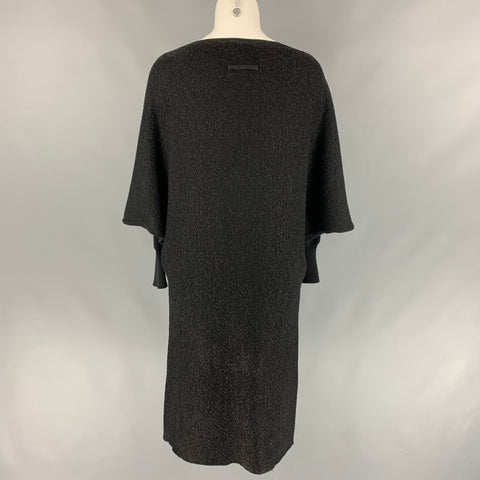 JEAN PAUL GAULTIER Talla M Vestido recto de mezcla de lana metalizada negro