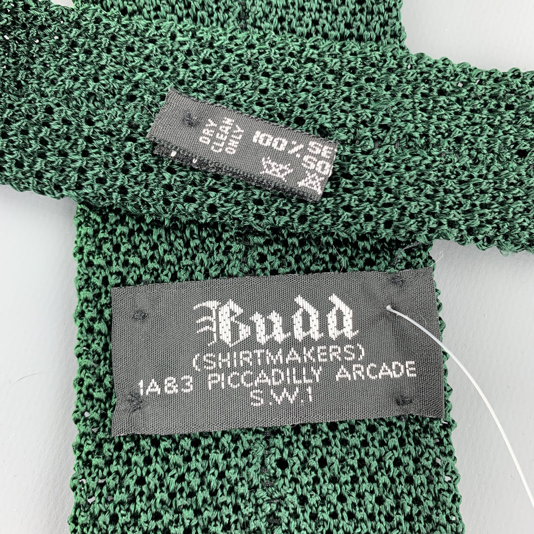 BUDD Forest Green Silk Textured Knit Tie