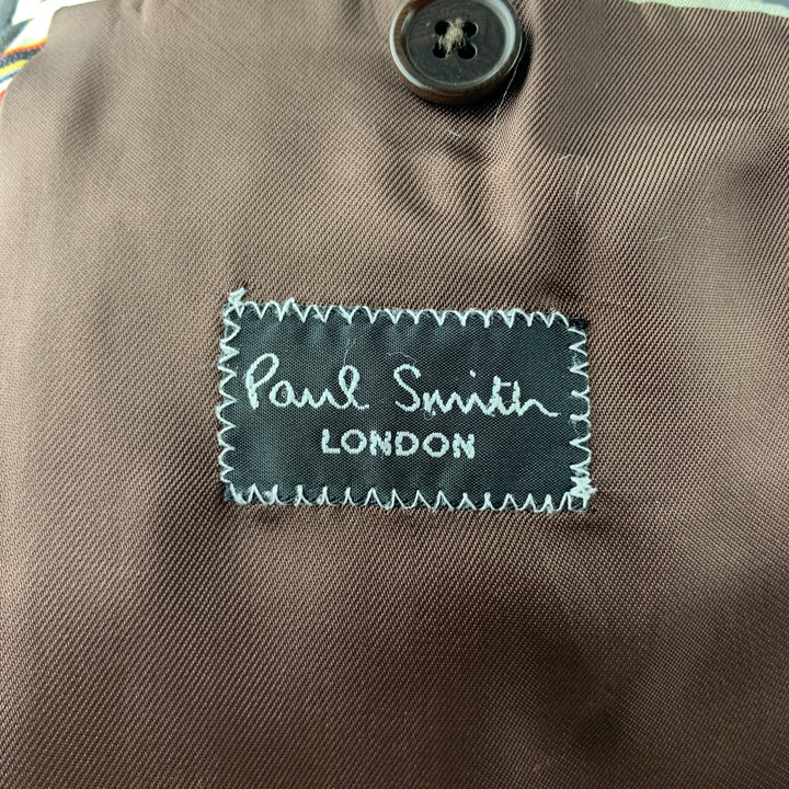 PAUL SMITH Taille 42 Costume à revers cranté en laine à rayures marron régulier