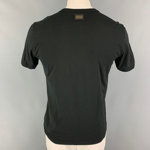 DOLCE & GABBANA Size M Black Cotton Crew-Neck T-shirt