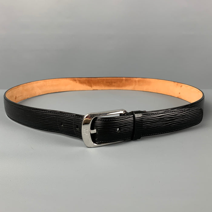LOUIS VUITTON Size 38 Black Textured Epi Leather Belt