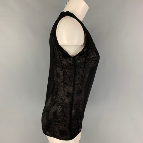YVES SAINT LAURENT Size 4 Black Silk Camisole Dress Top