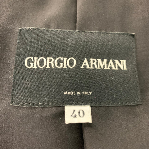 GIORGIO ARMANI Size 4 Black White Silk Wool Jacquard Jacket