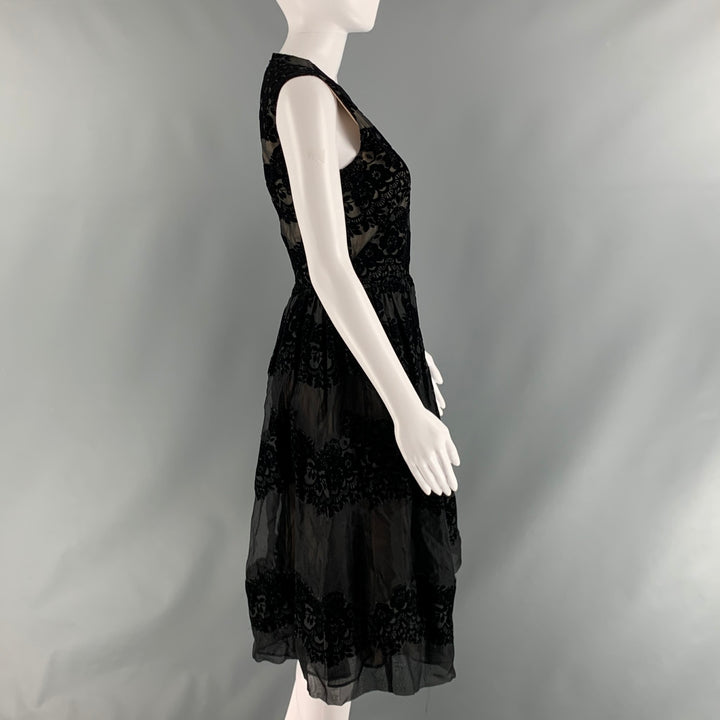 RED VALENTINO Size XS Black Lace A-Line Dress