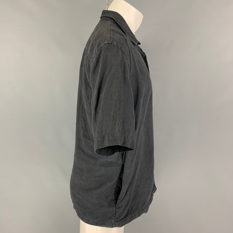 OUR LEGACY Size S Charcoal Not Listed Spread Collar Short Sleeve Shirt