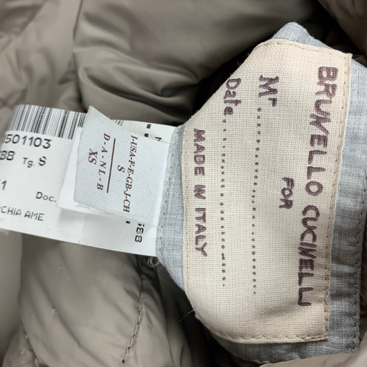BRUNELLO CUCINELLI Taille S Gilet réversible matelassé rouge taupe