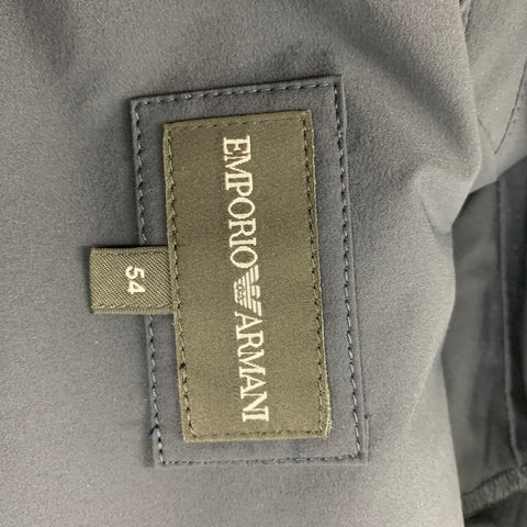 EMPORIO ARMANI Size 44 Navy Polyamide Notch Lapel Sport Coat