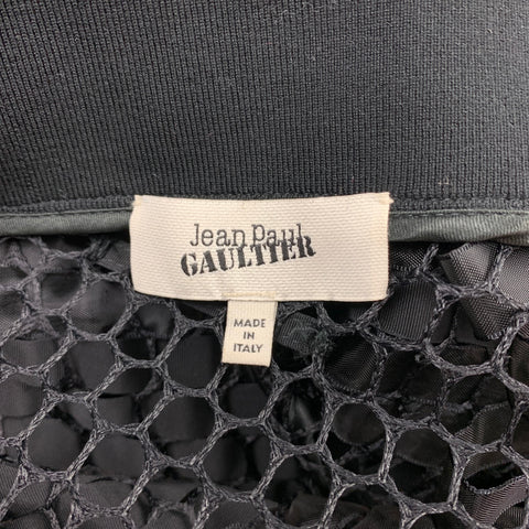 JEAN PAUL GAULTIER Size M Black Mesh Polyester Zip Up Jacket