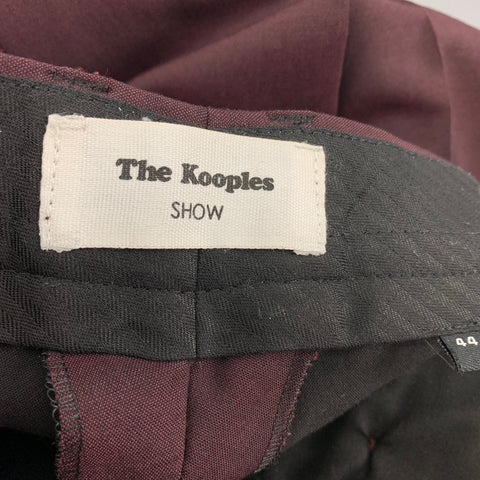 THE KOOPLES Size 34 Burgundy Wool Mohair Notch Lapel Suit
