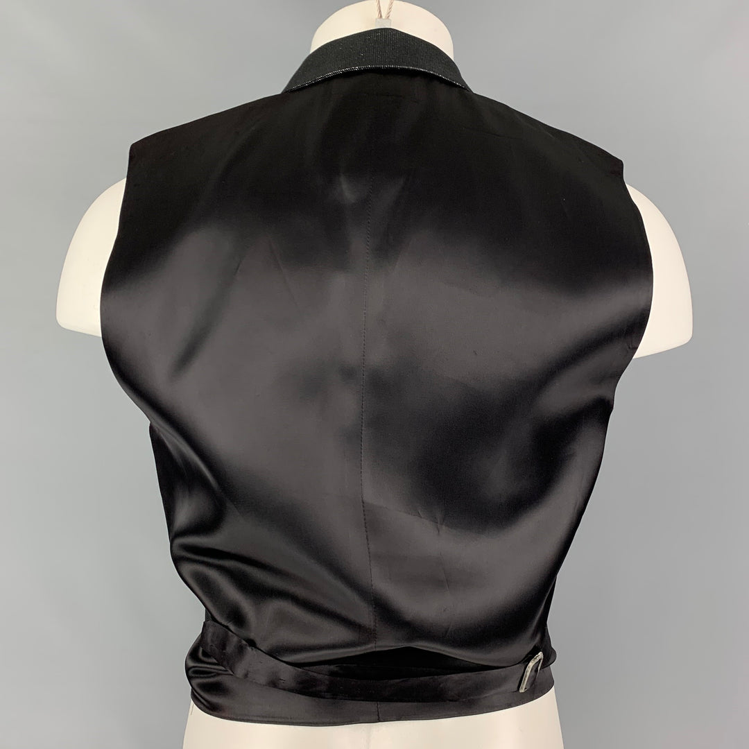 CASPAR SALDANHA Taille M Gilet en mélange de coton métallisé noir anthracite