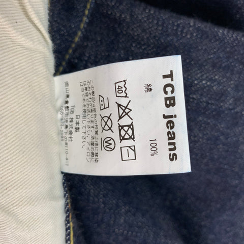 TCB Jeans Taille 40 Indigo Contrast Stitch Selvedge Denim Button Fly Jeans