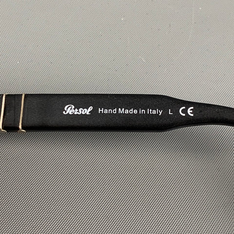 PERSOL Black Blue Acetate Shield Sunglasses
