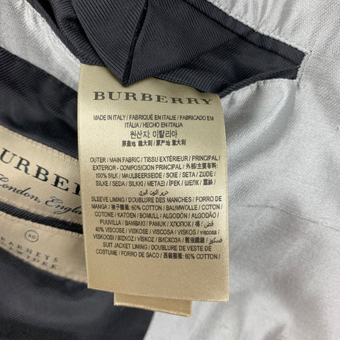 BURBERRY Size 38 Silver Textured Silk Peak Lapel Sport Coat