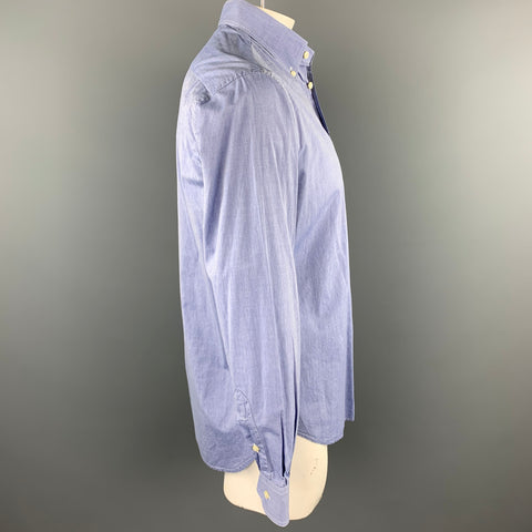 GITMAN VINTAGE Size L Light Blue Heather Cotton Button Down Long Sleeve Shirt