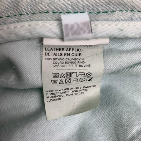 DOLCE & GABBANA Classic Size 36 Green Distressed Cotton Button Fly Jeans