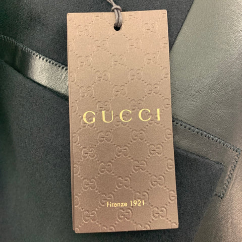 GUCCI by Tom Ford Size 38 Black Wool Leather Detail Jacket
