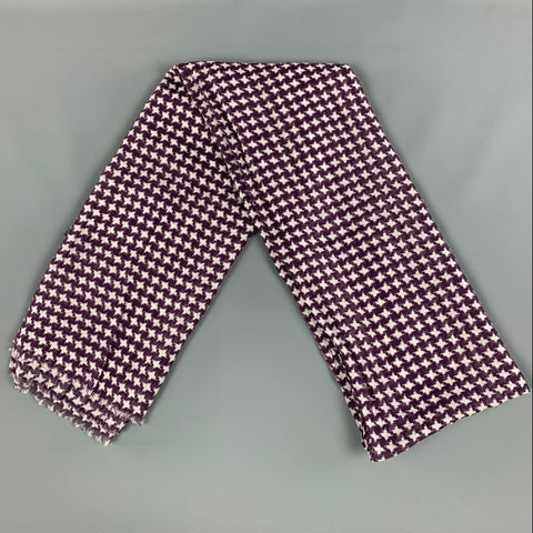 NOT LISTED Eggplant White Houndstooth Cotton Scarf