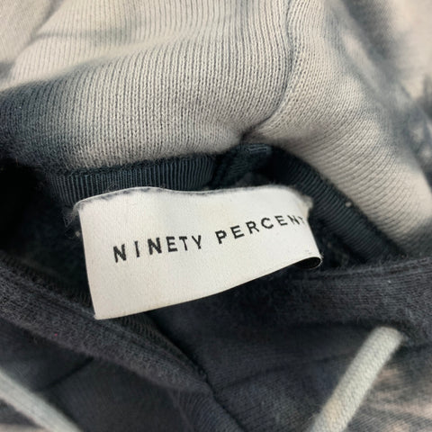 NINETY PERCENT Size S Grey White Tie Dye Cotton Hoodie Sweatshirt