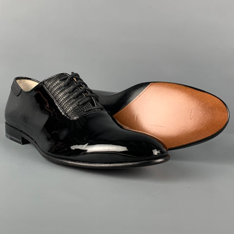 PAUL ANDREW Size 10 Black Leather Lace Up Shoes
