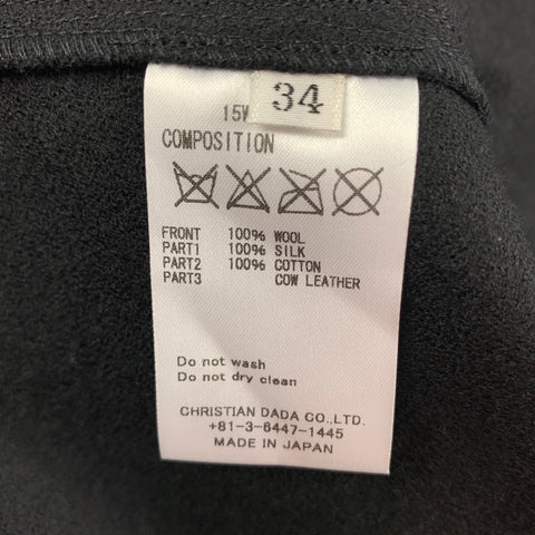 CHRISTIAN DADA Taille XS Robe à boutons-pression brodés en laine multicolore noire