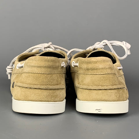 LOEWE Size 11 Natural Leather Boat Shoe Loafers