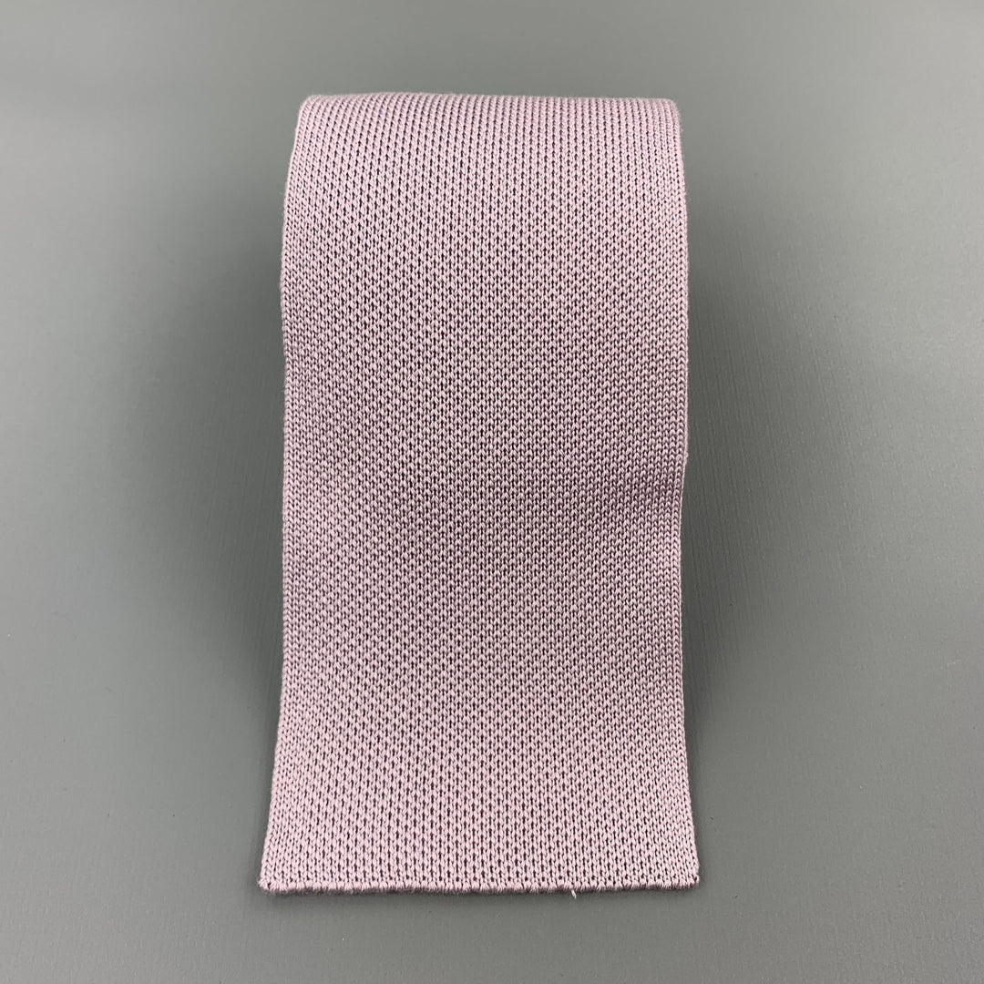 Corbata de seda tejida lavanda pastel HERMES