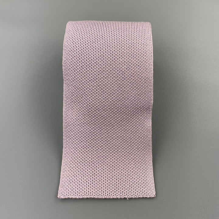 Corbata de seda tejida lavanda pastel HERMES