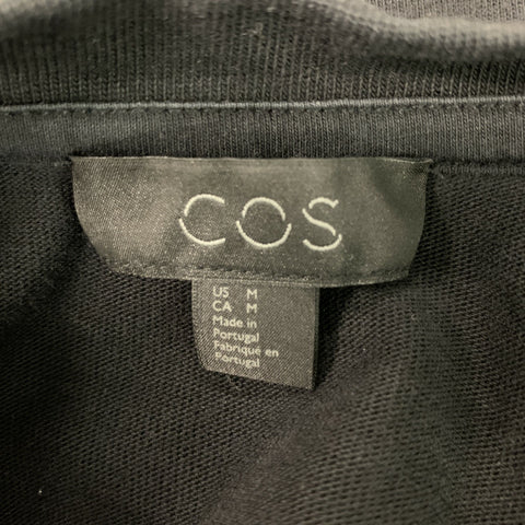 COS Talla M Sudadera asimétrica de algodón sólido negro