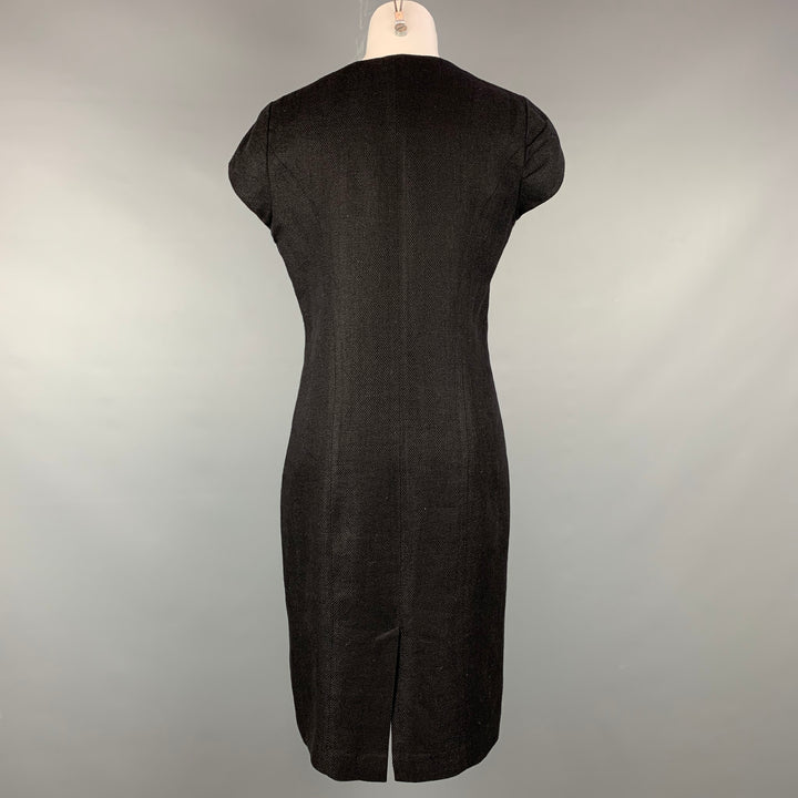 Colección RALPH LAUREN Talla 10 Vestido tejido de lino / algodón negro