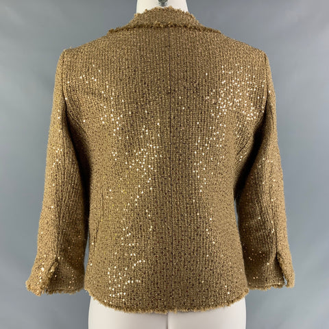 MICHAEL by MICHAEL KORS Size 6 Gold Acrylic Blend Blazer