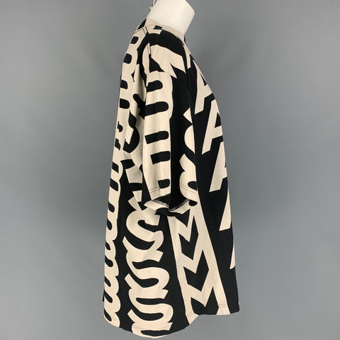 MARC JACOBS Talla única Camisa extragrande con monograma de algodón blanco y negro