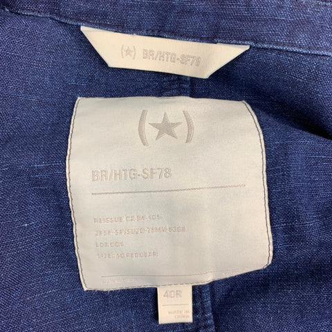 BANANA REPUBLIC Size 40 Indigo Buttoned Notch Lapel Jacket