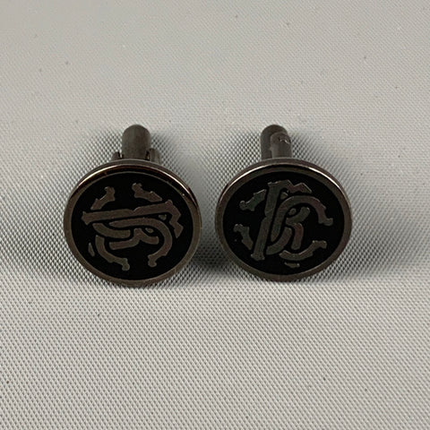 JUST CAVALLI Black Silver Cuff Links