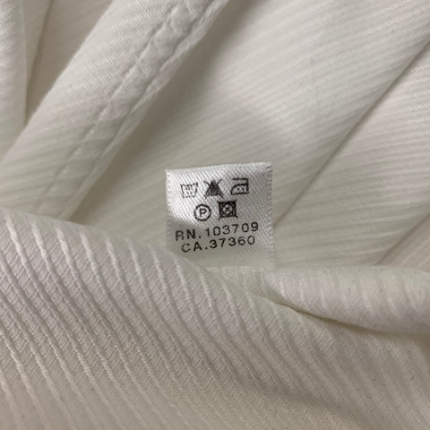 ARMANI COLLEZIONI Size L White Diagonal Stripe Cotton French Cuff Long Sleeve Shirt